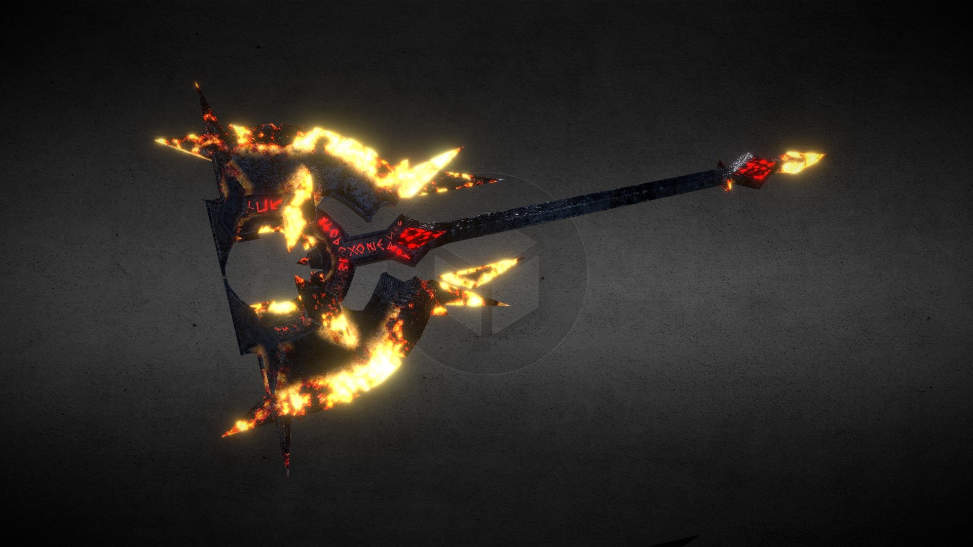 just two-sided axe from hell :) - Demon axe - Download Free 3D model by sanyaork 3d model