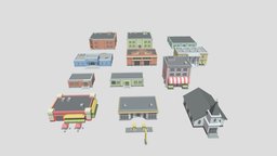 [Free] Buildings Low Poly lowpoly, building