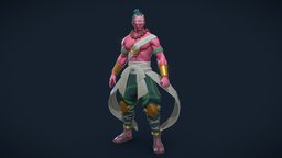 Pink Fighter japan, fighter, pink, ronin, shogunate, character, lowpoly