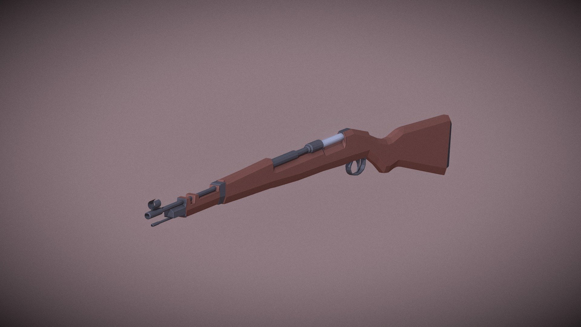 A low poly cartoon model of a Kar 98 German Rifle.
Modelled in Blender.
Materials are applied through Blender 3d model