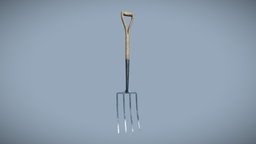 Low poly garden fork