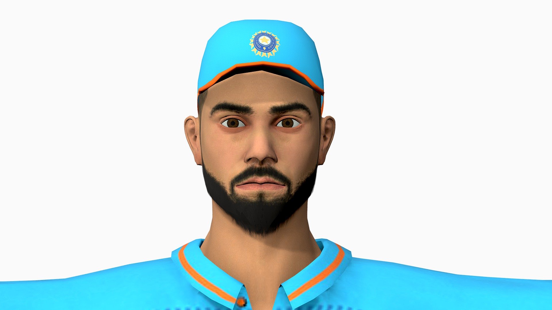 Virat kohli low poly model for AR/VR application and games. Created with the help of 3ds max, photoshop, substance painter, zbrush, B2M 3d model