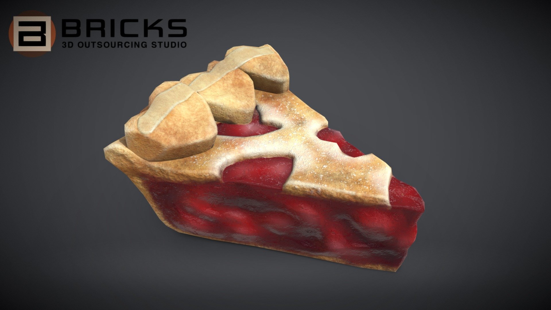 PBR Food Asset:
PieStrawberryHeartPiece
Polycount: 998
Vertex count: 501
Texture Size: 2048px x 2048px
Normal: OpenGL

If you need any adjust in file please contact us: team@bricks3dstudio.com

Hire us: tringuyen@bricks3dstudio.com
Here is us: https://www.bricks3dstudio.com/
        https://www.artstation.com/bricksstudio
        https://www.facebook.com/Bricks3dstudio/
        https://www.linkedin.com/in/bricks-studio-b10462252/ - Pie Strawberry Heart_ Piece_FBX - Buy Royalty Free 3D model by Bricks Studio (@bricks3dstudio) 3d model