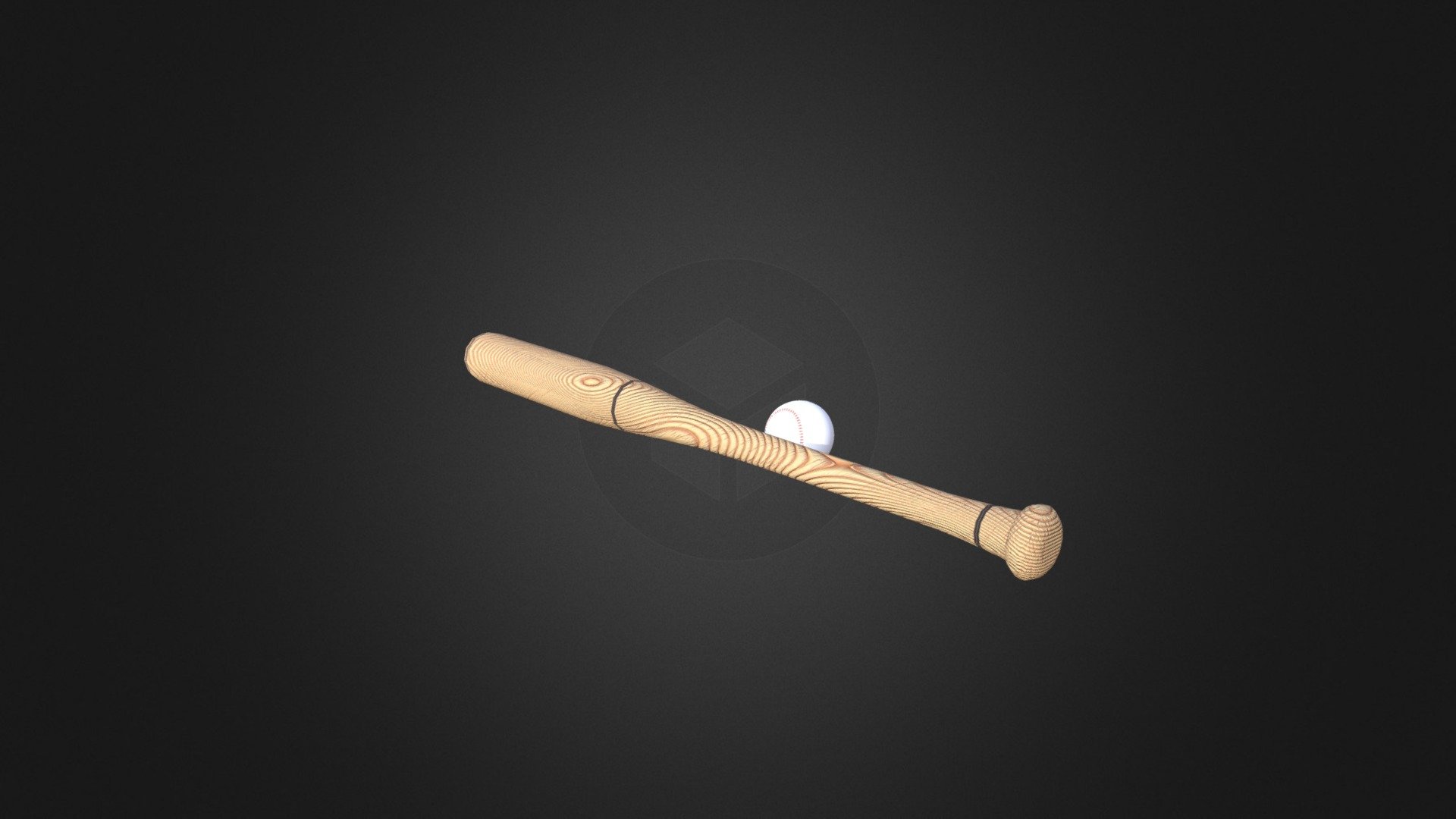 Baseball Bat and a Ball - Baseball Bat and a Ball - Buy Royalty Free 3D model by cgaxis 3d model