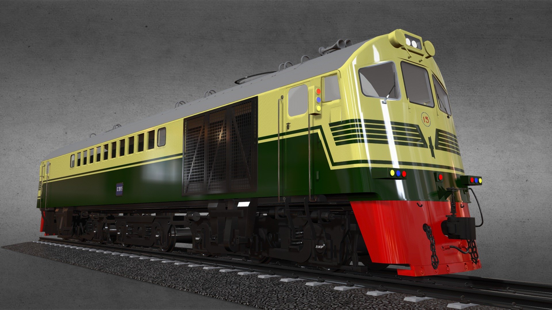 CC 200 (Alco-GE UM 106T) is a diesel-electric locomotives are owned by PT. KAI (Indonesian Railways Co.).

3D model created in Sketchup - CC 200 (Alco-GE UM 106T) - Livery Vintage - 3D model by pucohensap 3d model