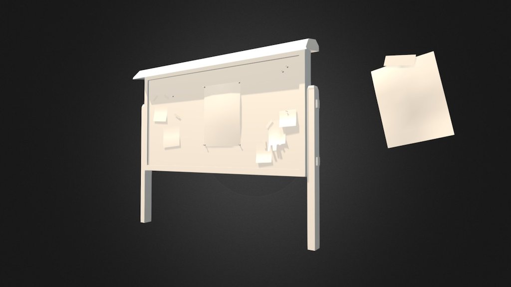 Bulletin Board - Download Free 3D model by pizzaguyty 3d model