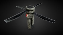Minicopter drone, substancepainter, 3dsmax, lowpoly, gameready