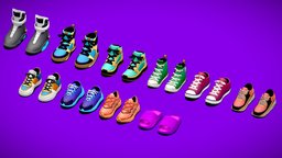 Sneakers-Games-Package toon, package, sneakers, mobilegames, toonstyle, cartoon, 3d, lowpoly, mobile, hypercasual