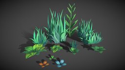 Stylized grass and plants grass, plants, substancedesigner, blender, lowpoly, stylized, gameready