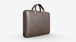 Leather laptop handbag 02 office, storage, leather, work, laptop, case, fashion, bag, travel, business, handle, briefcase, luggage, handbag, pocket, attache, 3d, pbr