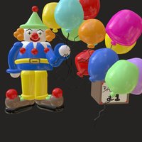 Coco the Clown clown, circus, gravity, sketch, balloons, gravitysketch