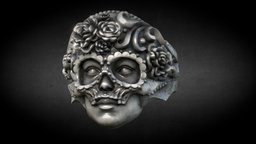 Masquerade Mask Skull Ring for 3d printing
