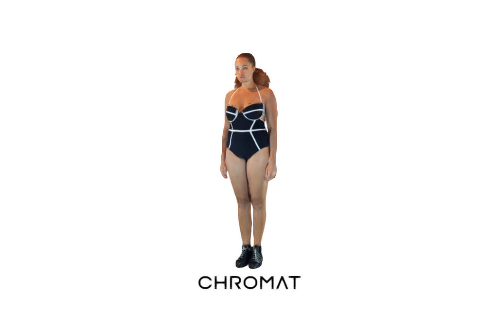 Sabina in the X Bustier Suit &amp; Sport Lace Up Sneakers.

Scanned at Chromat's SS16 runway show at New York Fashion Week.

See the full collection at http://chromat.co/ - Sabina for Chromat - 3D model by CHROMAT 3d model