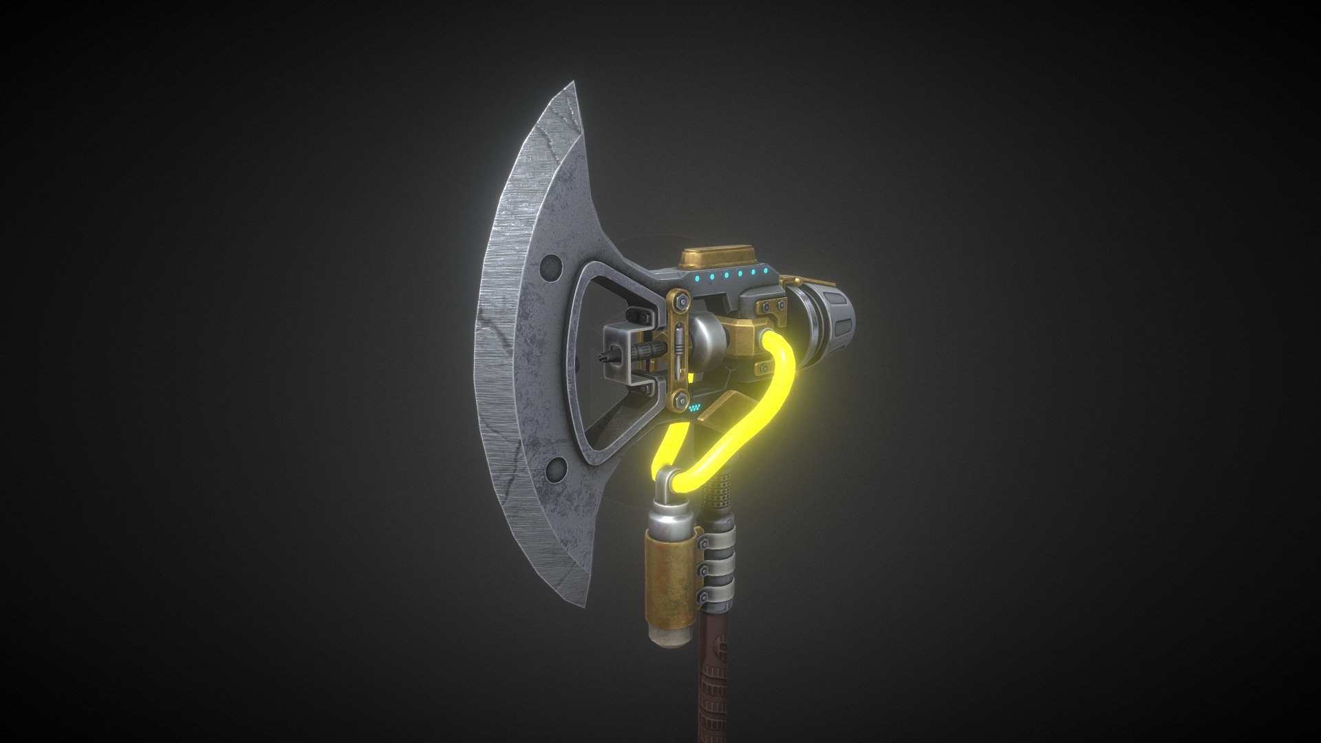 Textures 4K - Axe Sci-Fi Low Poly - Download Free 3D model by HexaGon3D 3d model