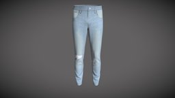 Men’s Denim Pant Light Blue cloth, pants, obj, fbx, denim, pant, design, clothing