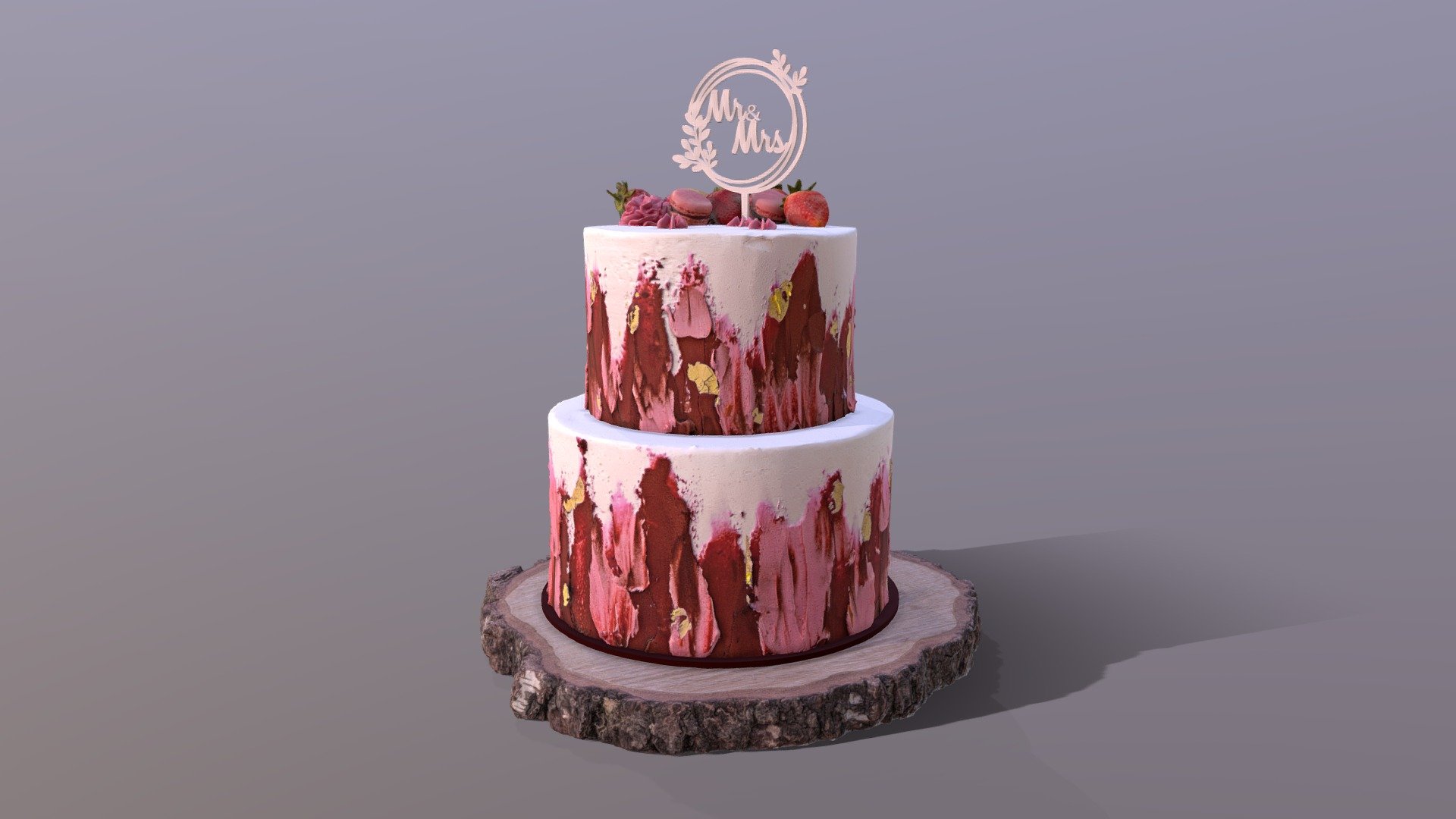 3D scan of an elegant Strawberry Swirl Wedding Cake on the Mosser glass stand which is made by CAKESBURG Online Premium Cake Shop in UK. 




Cake Textures 2X 4096*4096px PBR photoscan-based materials (Base Color, Normal, Roughness, Specular, AO)

Wooden Log Slice Textures 4096*4096px PBR photoscan-based materials (Base Color, Normal, Roughness, Specular, AO)

Mr&amp;Mrs Cake Topper has material
 - Elegant Berry Wedding Cake - Buy Royalty Free 3D model by Cakesburg Premium 3D Cake Shop (@Viscom_Cakesburg) 3d model
