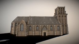 Medieval Church ancient, forest, exterior, german, medieval, huge, old, worship, jungle, tradition, pbr, lowpoly, house, interior, church, gameready, temple, prist, noai