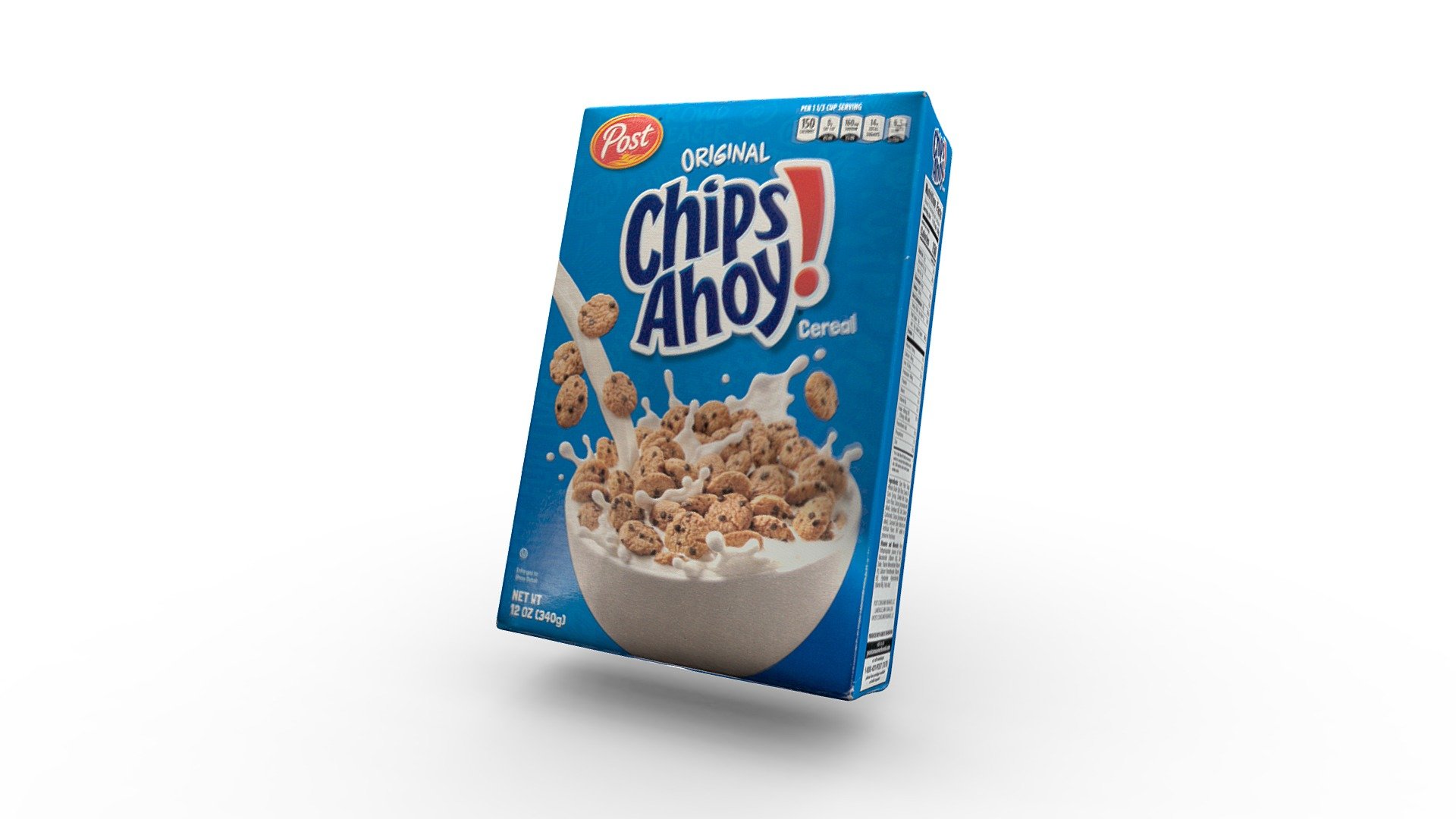 3D Scan of a Chips Ahoy! cereal box.

Chips Ahoy is the cereal for those who love chocolate chip cookies&hellip;and seriously who doesn’t – try this chip off the old block! Start your day with a cereal celebration that puts the taste of America’s Favorite Chocolate Chip Cookie right into your breakfast bowl 3d model