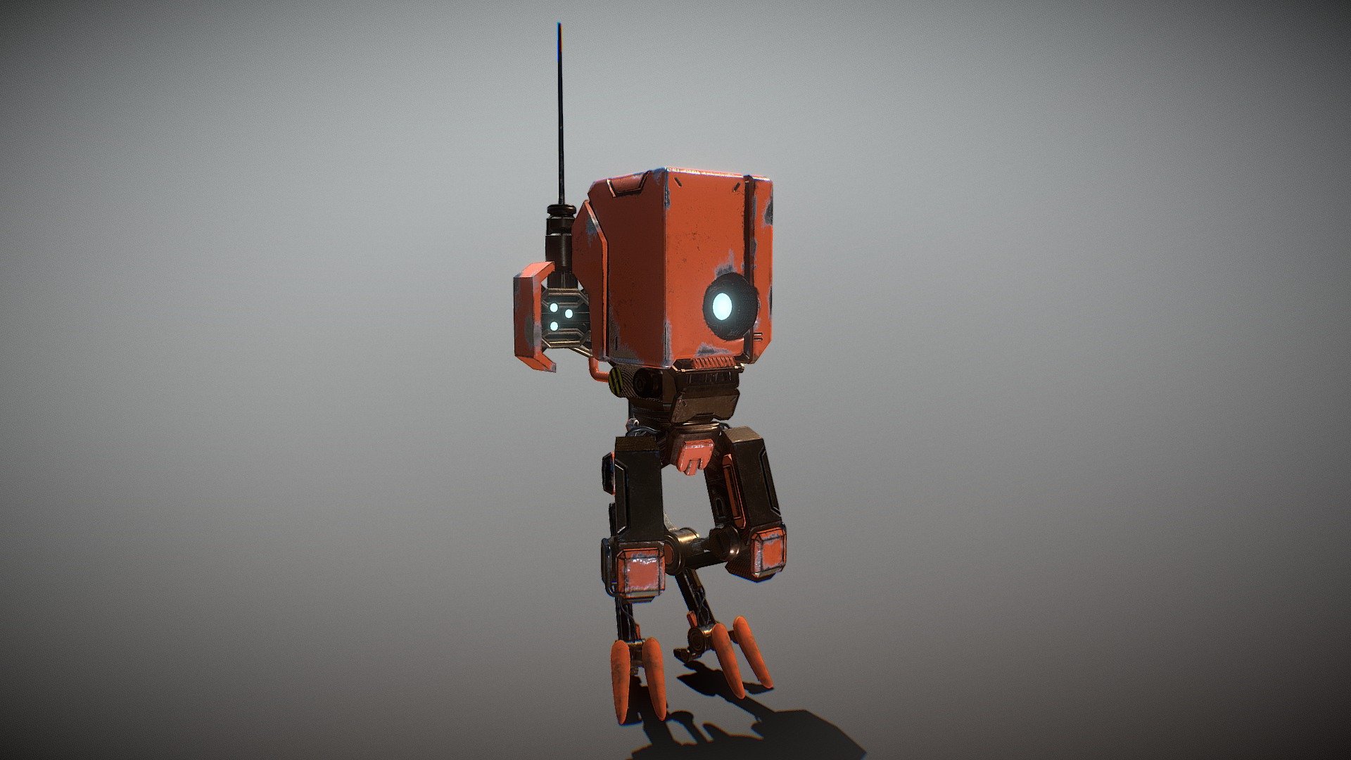 An orange droid robot, game ready for a scene in Unreal engine or in Unity - Orange Droid Robot - Buy Royalty Free 3D model by jespermolander3d 3d model