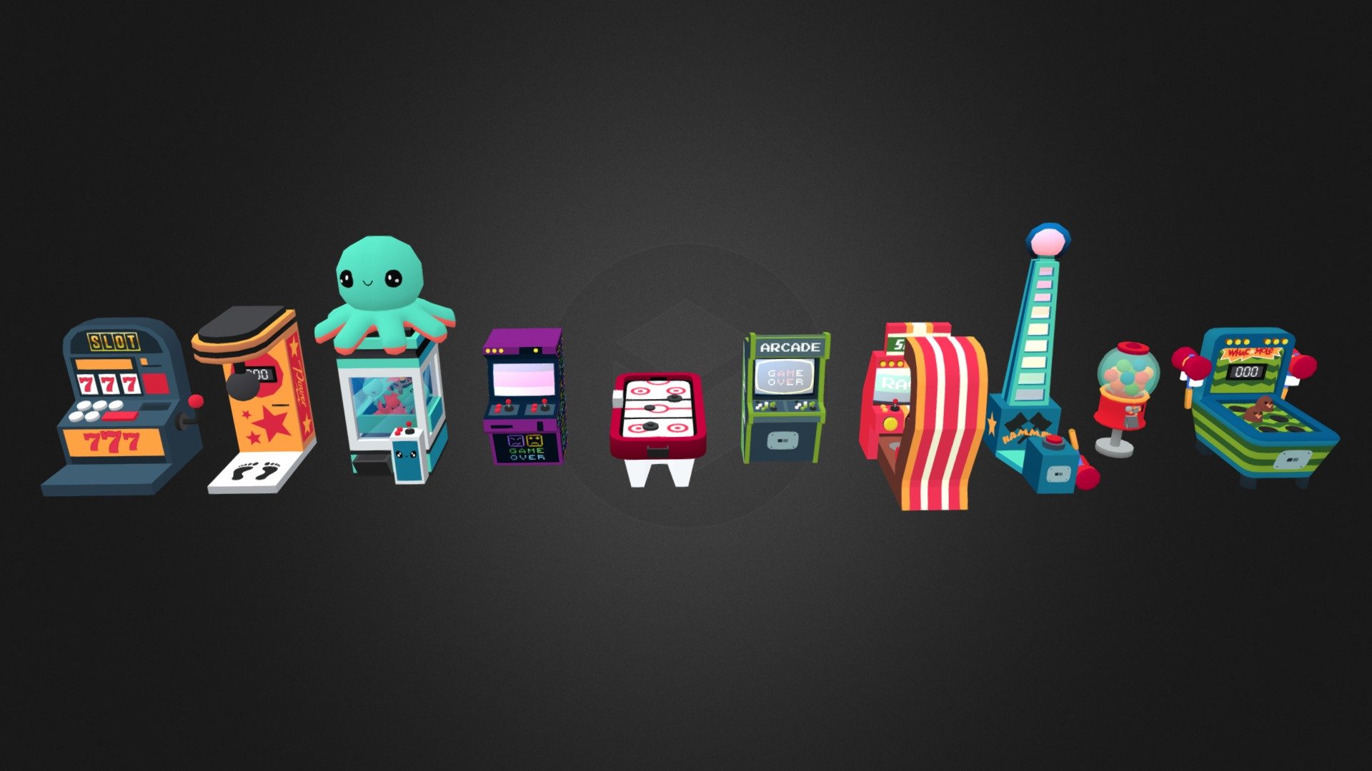 arcade machines pack - Arcade Machines - 3D model by aytunc_dilber 3d model