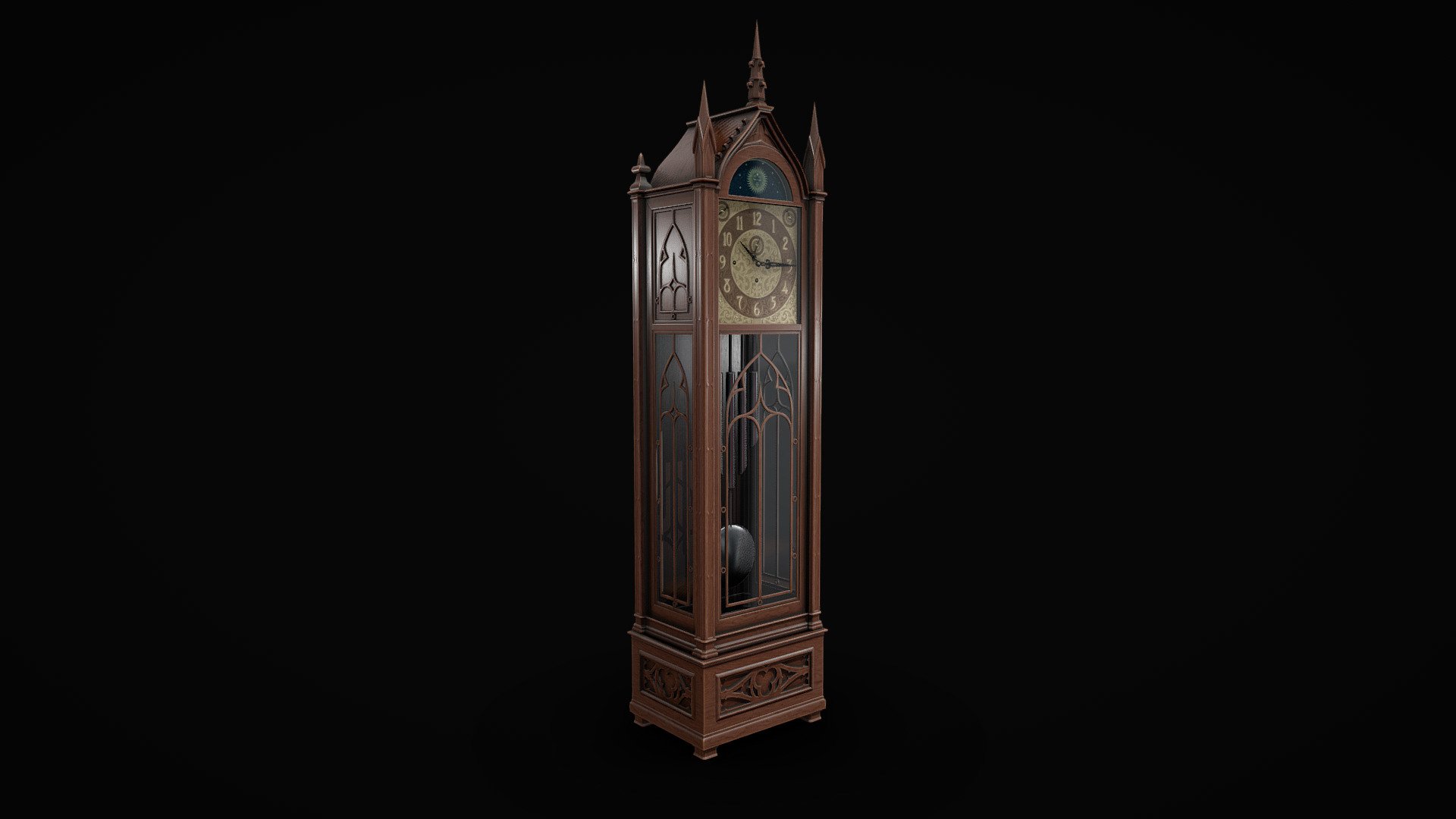 Floor pendulum clock in a high wooden case


Clock case - 2048 x 2048
Moon dial - 512 x 512
Clock face - 512 x 512
 - Grandfather Clock - Download Free 3D model by Lyskilde (@longtail) 3d model