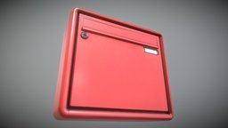 Mailbox (1) red, lock, mailbox, high-poly, realistic, postbox, briefkasten, blender-3d, vis-all-3d, 3dhaupt, software-service-john-gmbh, letter-box