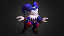 Harlequin jester, character, stylized, gameready