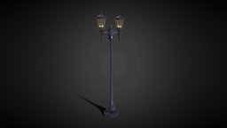 Victorian Gas Lamp lamp, victorian, ornate, gas, exterior, vintage, props-assets, props-game, lighting