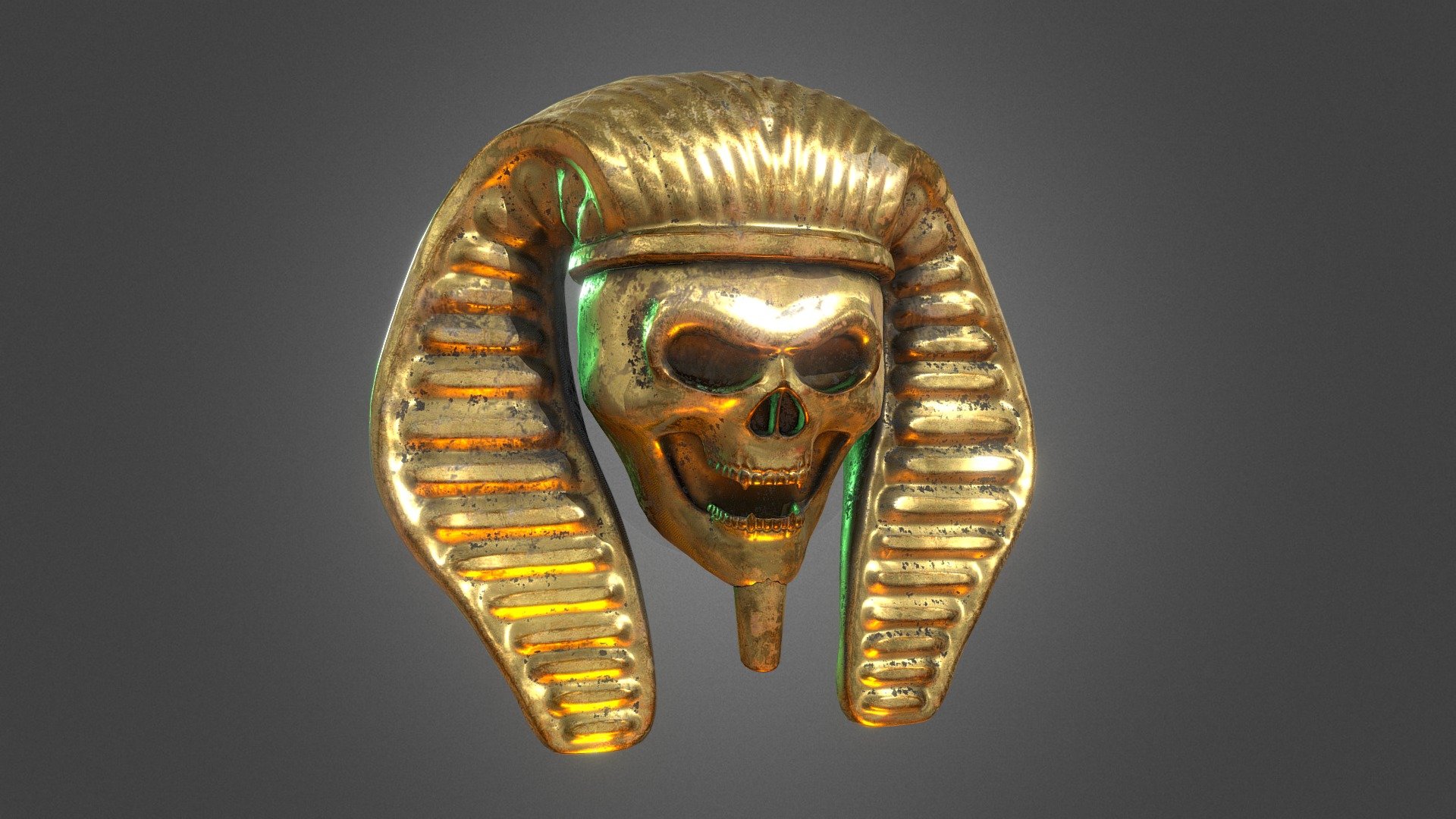This is a game character mask prop that I created using Blender, with the Egyptian Pharaoh as a reference.

To facilitate importing into a game engine, I utilized the PBR workflow to create it.

Its materials are composed of four PBR textures: BaseColor, Metalness, Roughness, and Normal,

which can be imported directly into the game engine and render fantastic results immediately 3d model