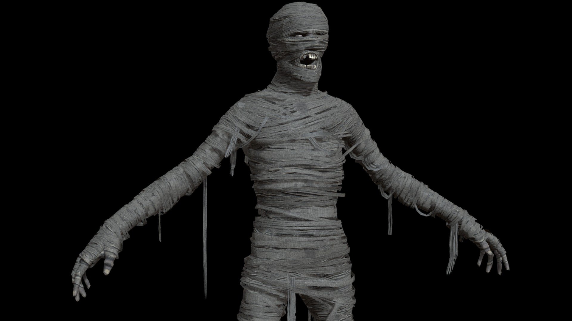 Low-poly model of the character Mummy
Suitable for games of different genre: RPG, strategy, first-person shooter, etc.
In the archive, the basic mesh (fbx and maya)

two uv set 4096x4096 
three skins
textures 27
materials 9

In the model it is desirable to use a shader with a two-sided display of polygons.

Support me on patreon, and get access to unique content and other cool events patreon.com/dremorn

And also subscribe to my insta, there are a lot of pictures and other cool things 
instagram.com/andrey.panchenko/ - Mummy - Buy Royalty Free 3D model by dremorn 3d model