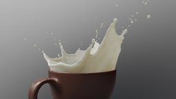 Milk Splash sculpt, coffee, splash, milk, water, liquid, quads, liquids, blender3d, cup