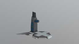 Low Poly Space Ship Launch Pad