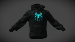 Spider Hoodie for MetaVerse virtualreality, hoodie, marvelousdesigner, metaverse, fashion-design3d, hoodie-clothes, virtualcloth