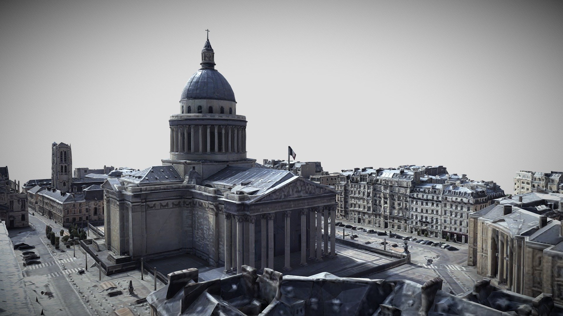 The Panthéon, from the Classical Greek word πάνθειον, pántheion, is a monument in the 5th arrondissement of Paris, France. It stands in the Latin Quarter, atop the Montagne Sainte-Geneviève, in the center of the Place du Panthéon, which was named after it. The edifice was built between 1758 and 1790, from designs by Jacques-Germain Soufflot, at the behest of King Louis XV of France; the king intended it as a church dedicated to Saint Genevieve, Paris' patron saint, whose relics were to be housed in the church. Neither Soufflot nor Louis XV lived to see the church completed.

source : wikipedia



Kindly support me on Patreon and Artsation

I really need  your support to continue. 😁 - Pantheon - 3D model by mohamedhussien 3d model