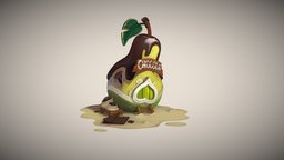 Fruit House 3dcoat, chocolate, diorama, enviroment, props, blender, lowpoly, stylized, fruit-houses