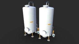 Industrial Absorbent Tank storage, lod, gas, industry, equipment, tank, game-ready, liquid, game-asset, pbr-texturing, game, pbr, industrial