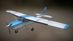 Cessna 206 airplane, game-art, aircraft, cessna206, take-off, cg3d, substance, unity, vehicle, noai