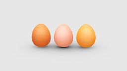 Cartoon eggs food, bird, egg, chicken, broken, shell, kitchen, nature, lowpolymodel, eggshell, boiled, handpainted, eggcup