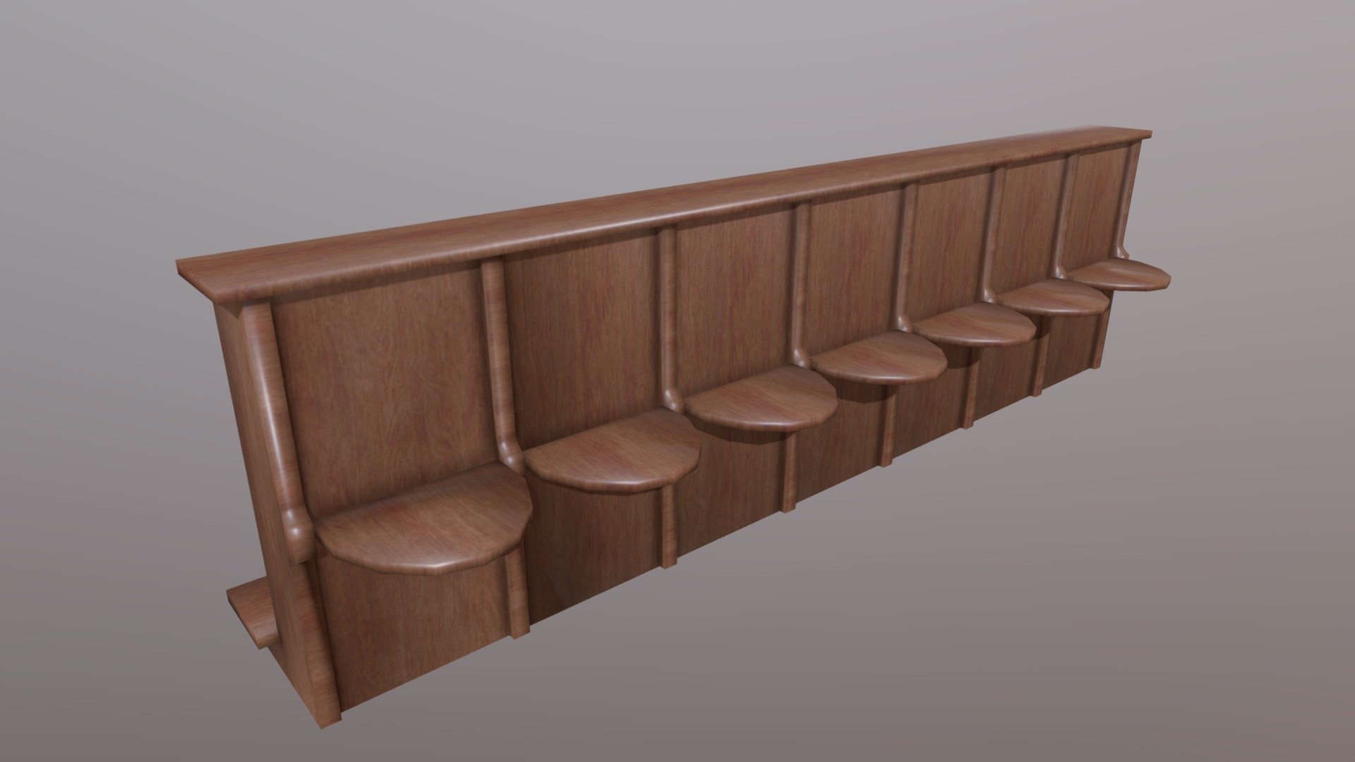 Church bench based on Milan cathedral bench. Low poly, game ready 3d model
