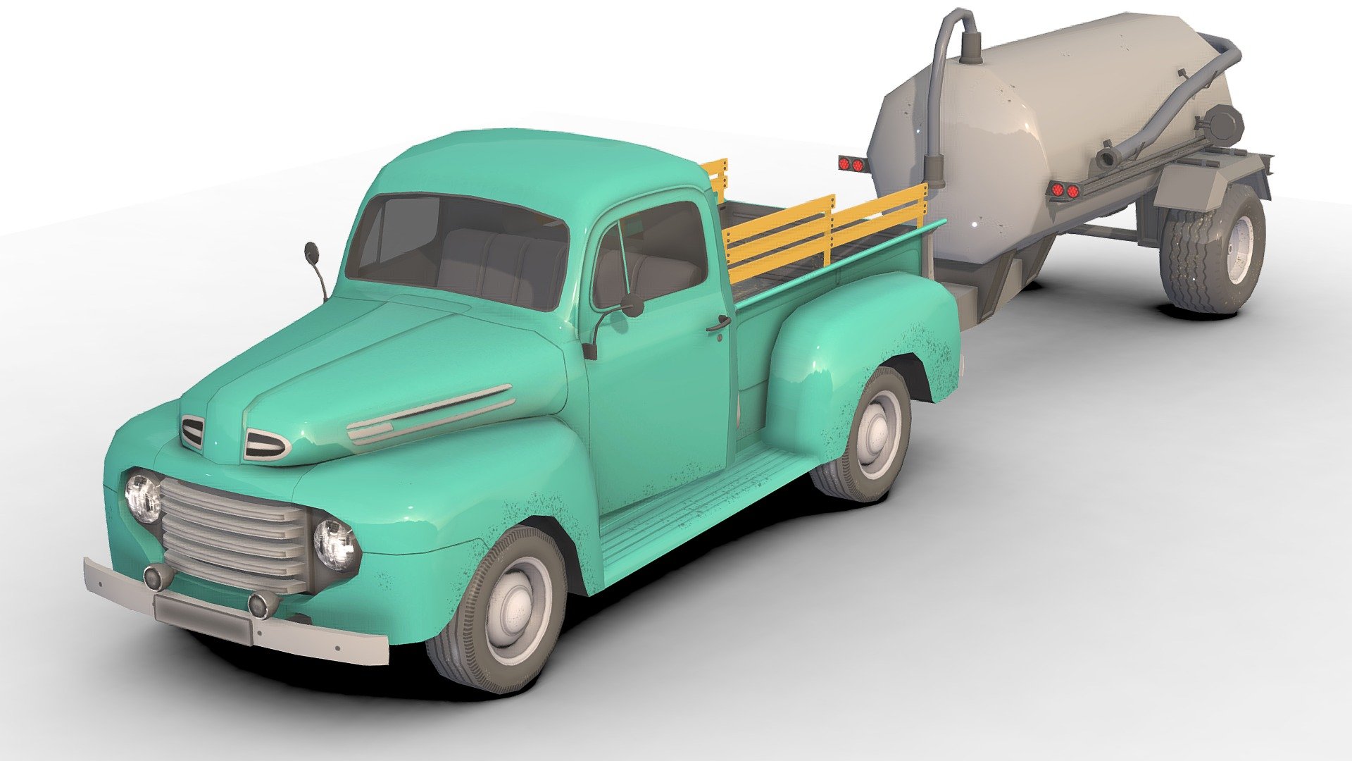 Farm Car  Low_Poly .

You can use these models in any game and project.

This model is made with order and precision.

Separated parts (bodys . wheels . Steer . Bulldozers ).

Very Low- Poly.

Truck have separate parts.

Average poly count: 14,000 tris.

Texture size: 2048 / 1024 (PNG).

Number of textures: 3.

Number of materials: 4.

Format: Fbx / Obj / 3DMax .

The original files are in the Additional file .

Wait for my new models.. Your friend (Sidra) 3d model
