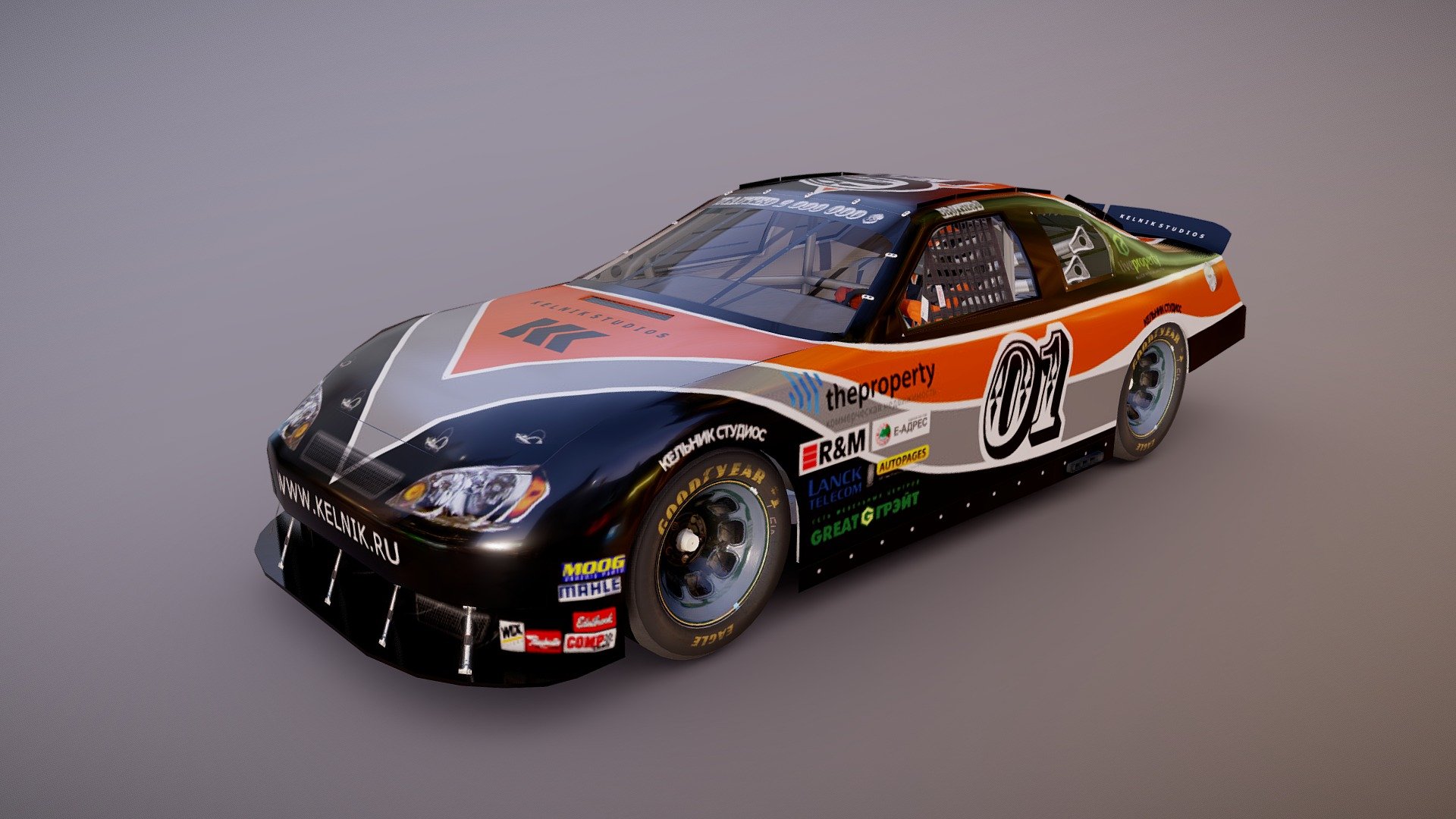 Low-poly NASCAR car for racing arcade - 3D model by kelnikmks 3d model