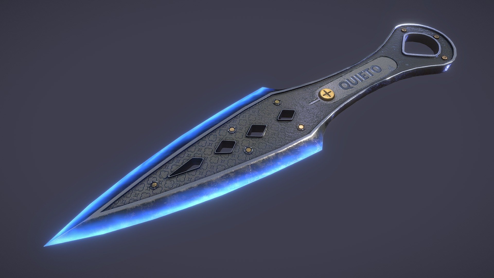 Here is a simple model of Wraith's Kunai heirloom from Apex legends. I didn't want to throw £500 at EA for pack openings only to be rejected a chance at unlocking the heirloom in game, so I decided to model it myself. Much cheaper this way. If you like the model then feel free to use it in personal projects or just do what I do and come here to spin the model around in the viewer to imagine what it must be like to be one of the lucky in-game Wraith heirloom owners 3d model