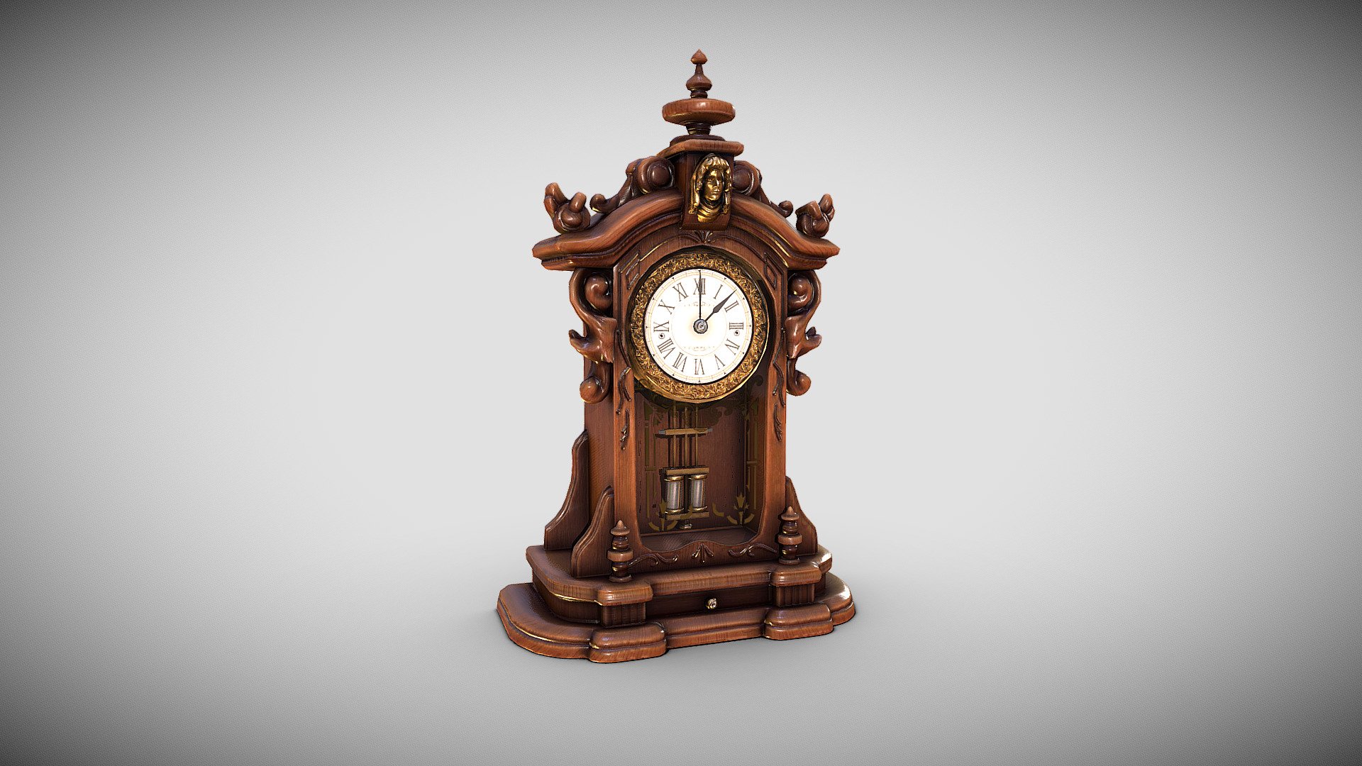 Maya , Zbrush,  Substance painter - Antique Clock - Buy Royalty Free 3D model by Václav Pleticha (@klidas8) 3d model