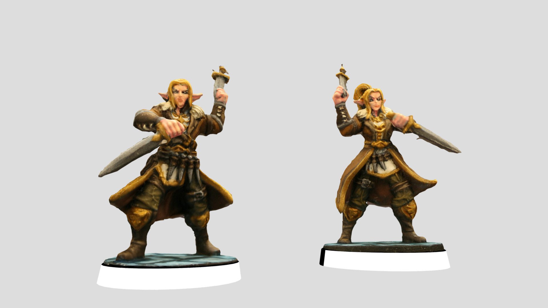 A nimble sized and skilled skirmisher, deadly with small blades. Indepenant, but loyal to the monarch. A reluctant hero.

The male and female roques are available on Tabletop Simulator for all my Patreon subscripers.
https://www.patreon.com/DukeBlitzein

Painted by:
Pj Townsend
https://www.instagram.com/pjpaintsminis/?igshid=MWM2YjBjM2Q%3D&amp;fbclid=IwAR1s7_P_kgf7rE-EtGGDwuAUD14pe9jEW0KDTPTZ36R6GbvIlu101msqomM - Roque - Female & male - Duke Blitzein - Buy Royalty Free 3D model by Chad "Duke Blitzein" C (@chad_c) 3d model