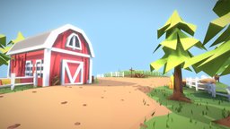 Low Poly Abducted Farm Scene scene, island, farm, farming, cows, crops, island-low-poly-model, low-poly-environment, lowpoly, maya2018, environment