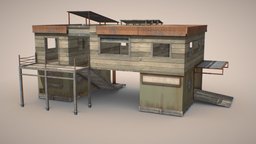 Shanty | Mansion | Wooden landscape, exterior, prop, desert, old, enterable, architecture, house, city, building, interior, gameready, environment
