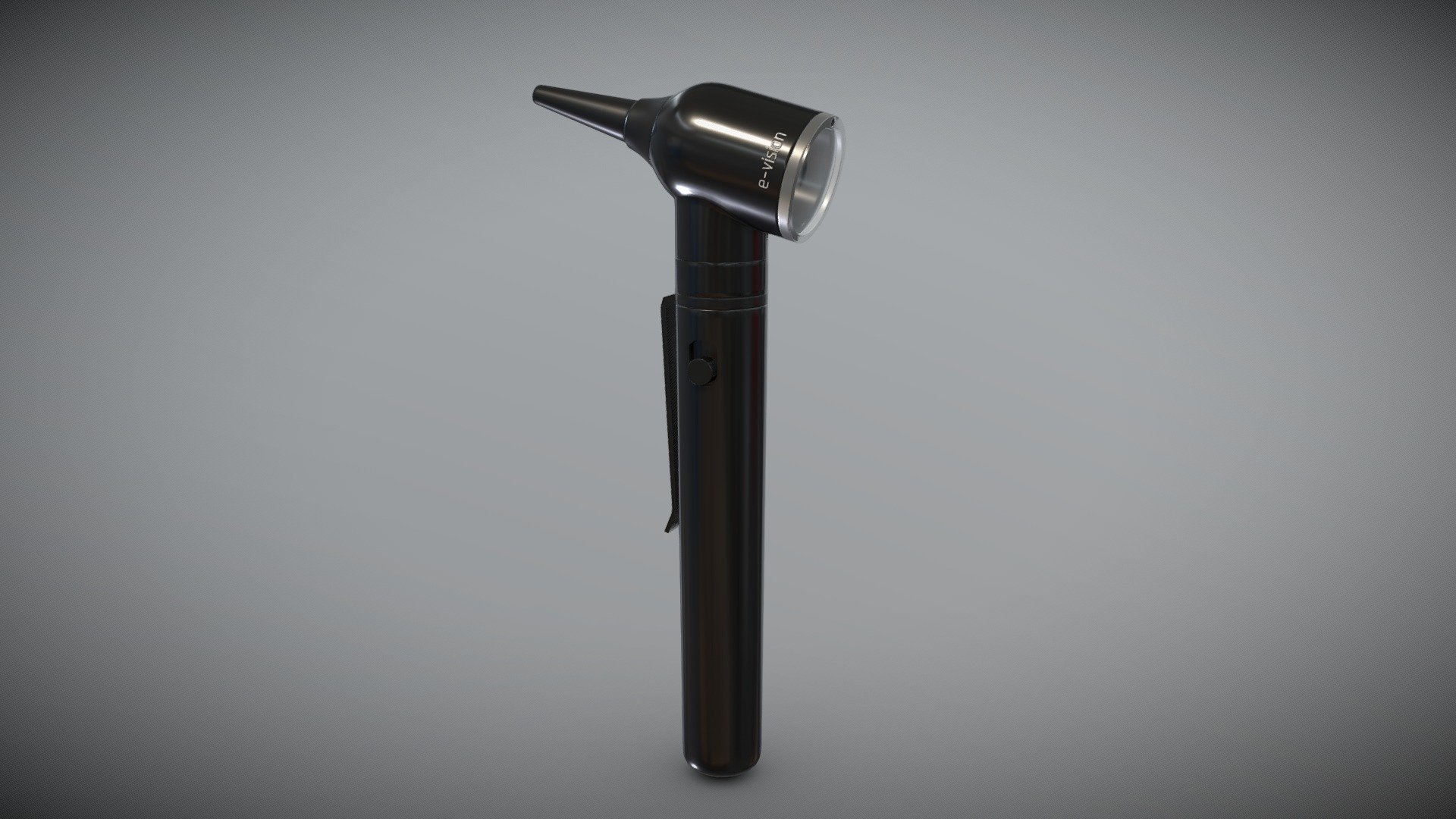An otoscope or auriscope is a medical device which is used to look into the ears.[1] Health care providers use otoscopes to screen for illness during regular check-ups and also to investigate ear symptoms. An otoscope potentially gives a view of the ear canal and tympanic membrane or eardrum. Because the eardrum is the border separating the external ear canal from the middle ear, its characteristics can be indicative of various diseases of the middle ear space. The presence of earwax (cerumen), shed skin, pus, canal skin edema, foreign body, and various ear diseases can obscure any view of the eardrum and thus severely compromise the value of otoscopy done with a common otoscope.
(Wikipedia)

Modeled in 3ds max 2022 and textured in Substance Painter 3d model