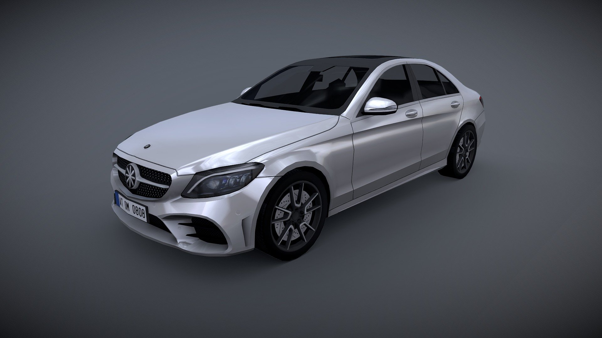 Mobile model of an Mercedes Benz C - Class 2019

Generic Badges.
Polycount limited to 8000 triangles per whole car, 400 triangles per wheel.
2k texture for Diffuse, Normal, Specular and Gloss 3d model