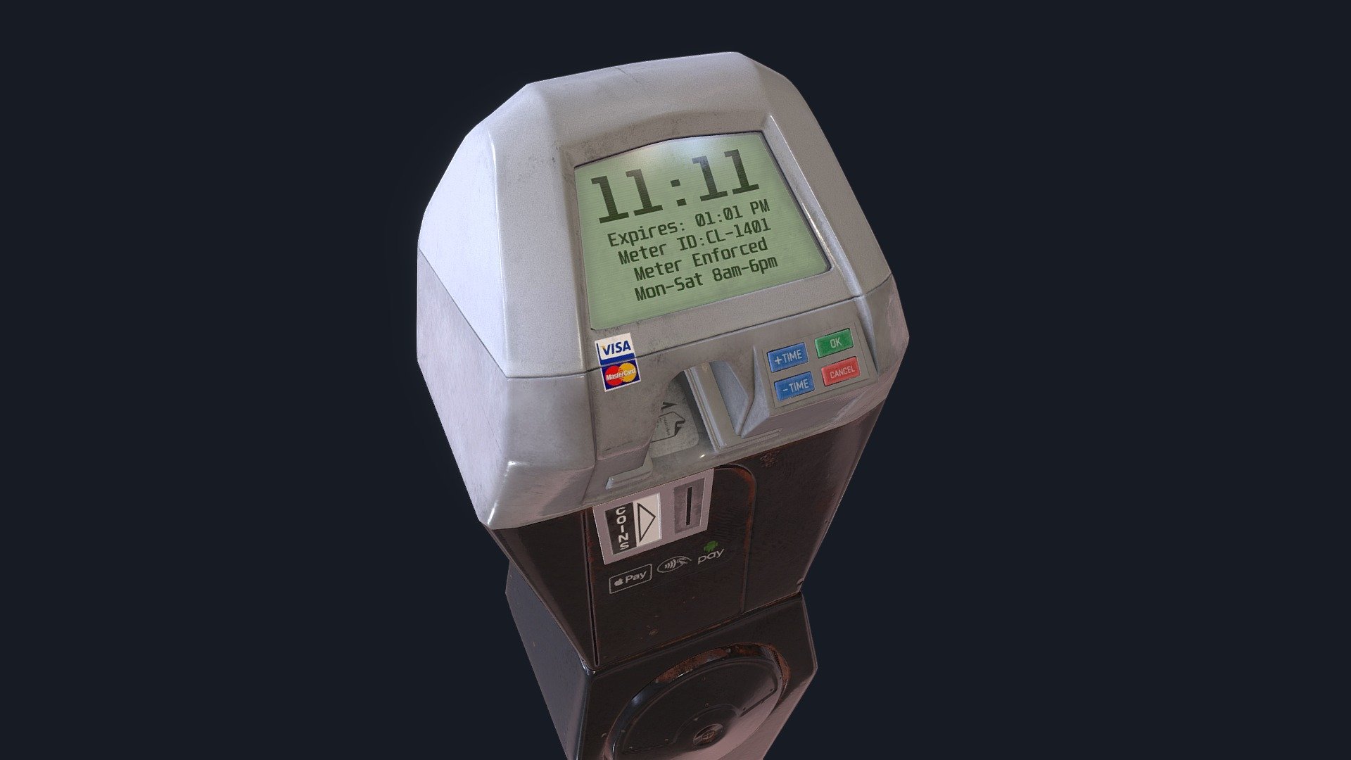 Local Parking meter Model and Textured in Substance Painter - Parking Meter - Download Free 3D model by Raphael Escamilla (@Raffey) 3d model