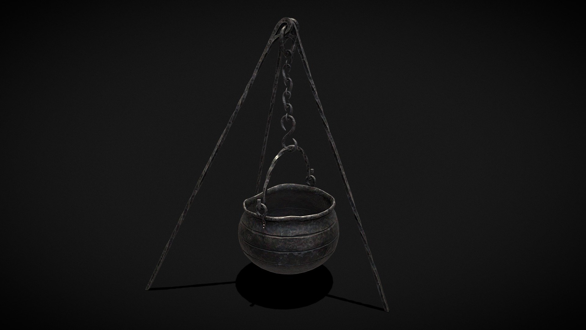 Medieval Hanging Cauldron 
VR / AR / Low-poly
PBR approved
Geometry Polygon mesh
Polygons 5,856
Vertices 5,751
Textures 4K PNG - Medieval Hanging Cauldron - Buy Royalty Free 3D model by GetDeadEntertainment 3d model